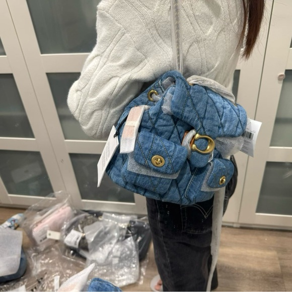 NWT Coach tabby backpack denim - Picture 7 of 11